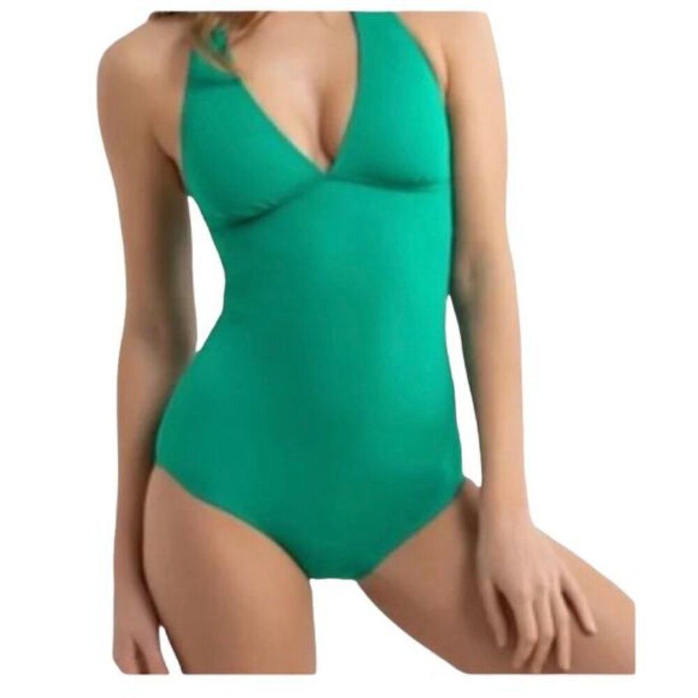 Tommy Bahama Green V Neck Tie Open Back Size 14